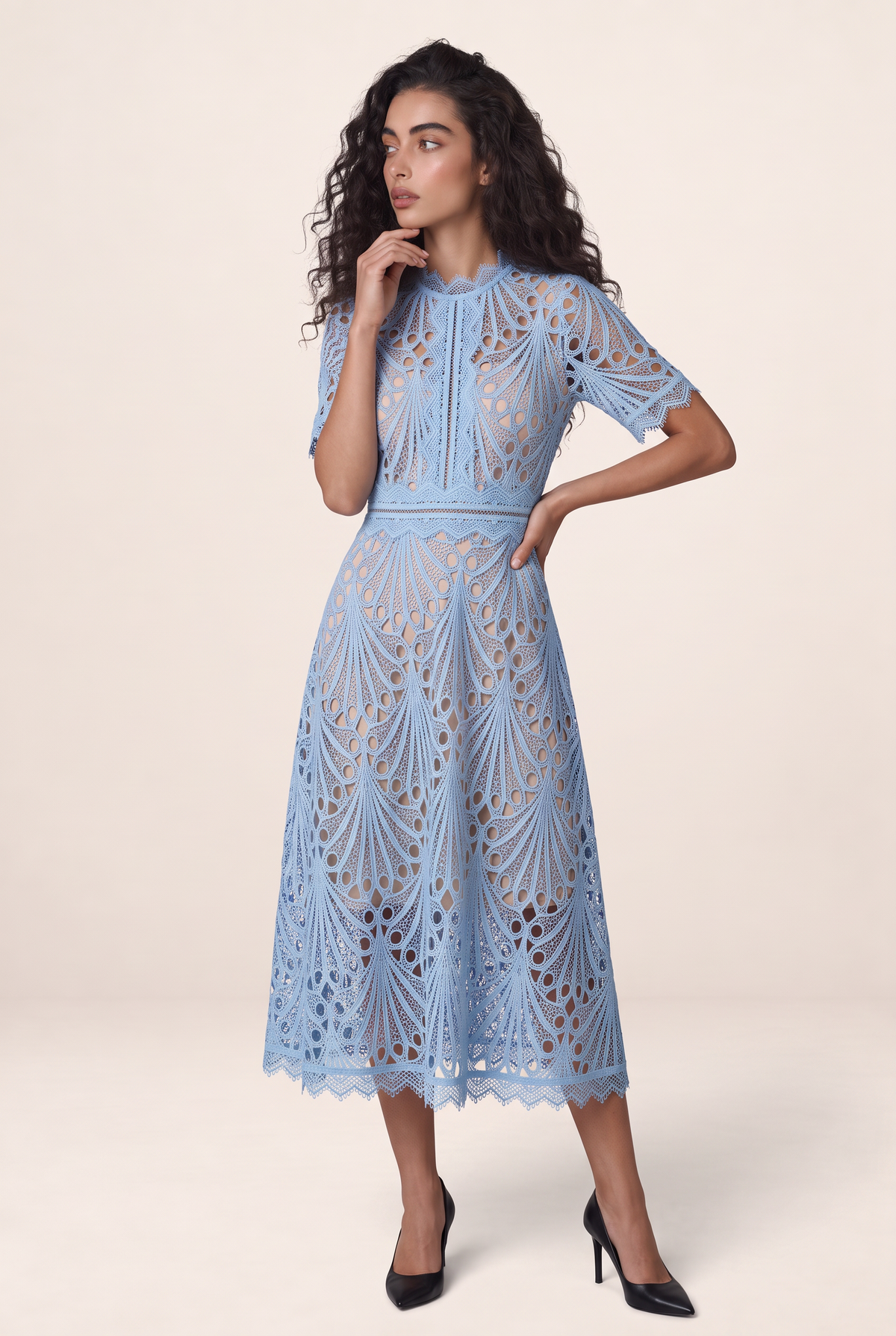 Robe en Dentelle Midi Femme Nadège