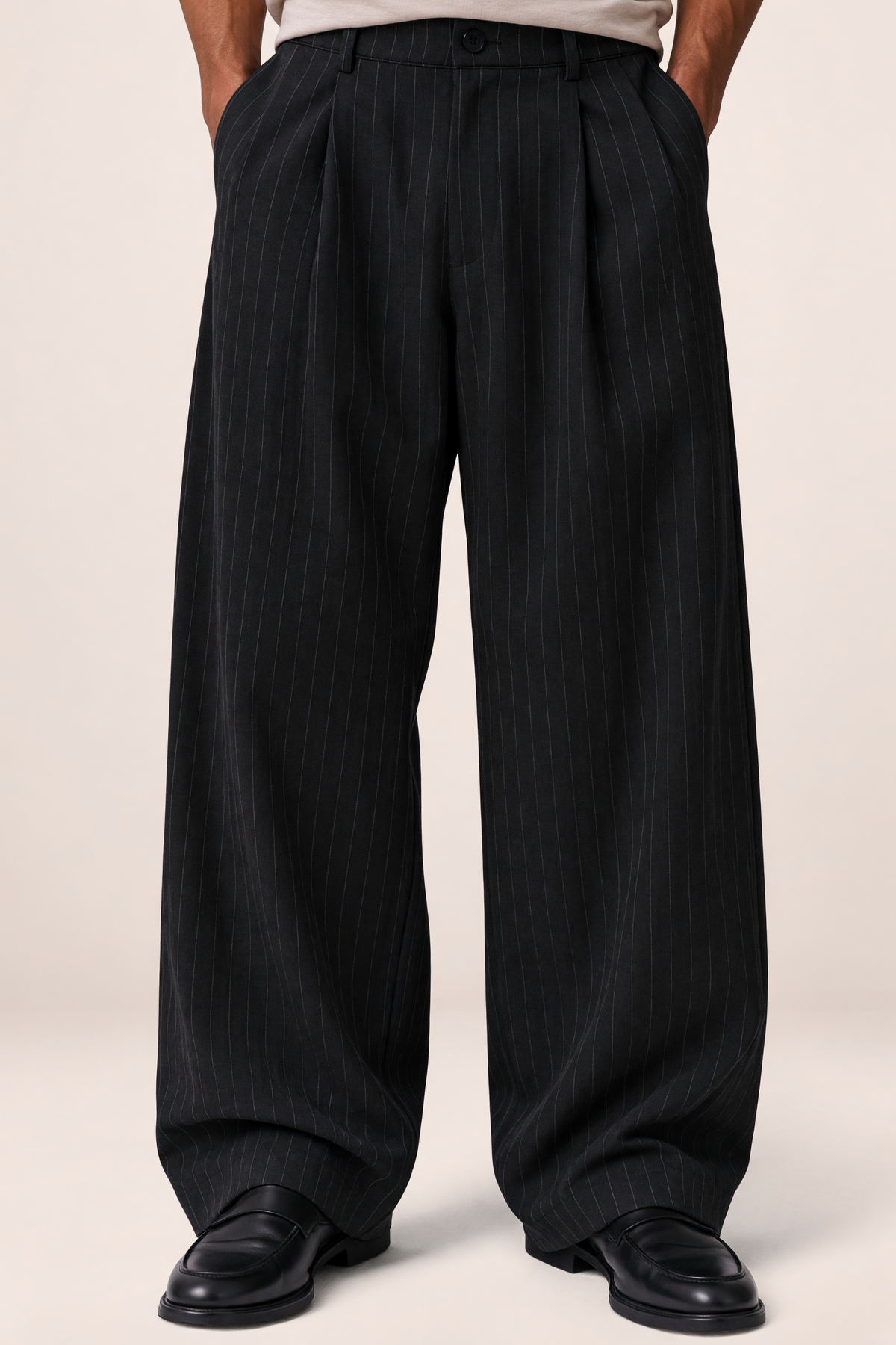 Pantalon Large à Pinces Rayé Homme Ludovic