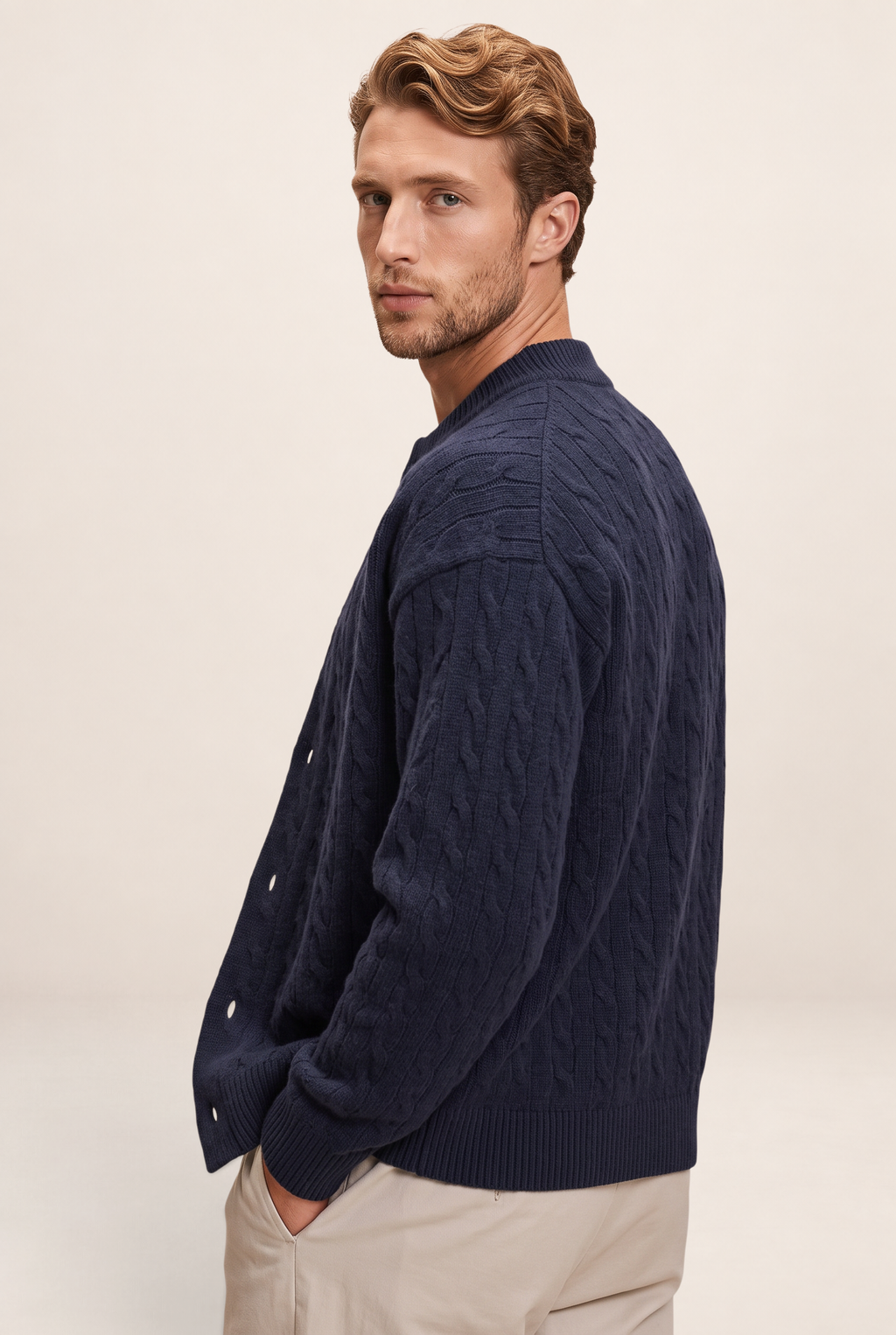 Cardigan Torsadé Col Rond Homme Rémi