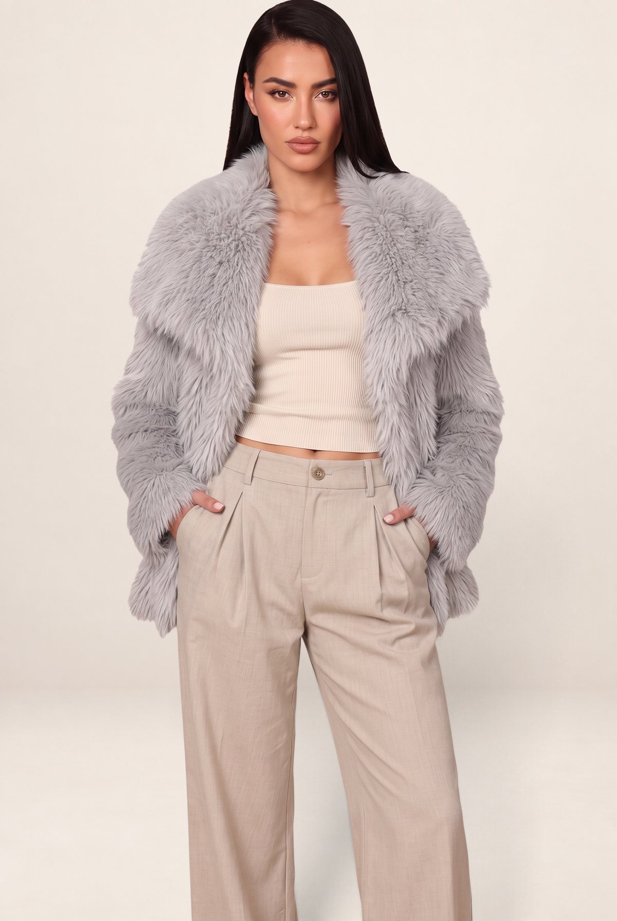 Veste Fausse Fourrure Femme Hortensia