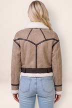 Blouson Aviateur Aspect Daim Femme Flavie