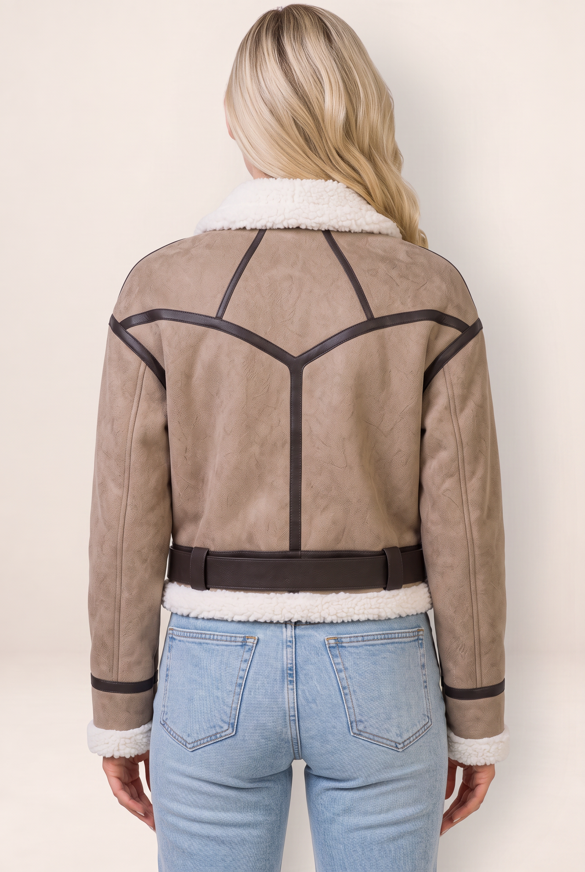 Blouson Aviateur Aspect Daim Femme Flavie