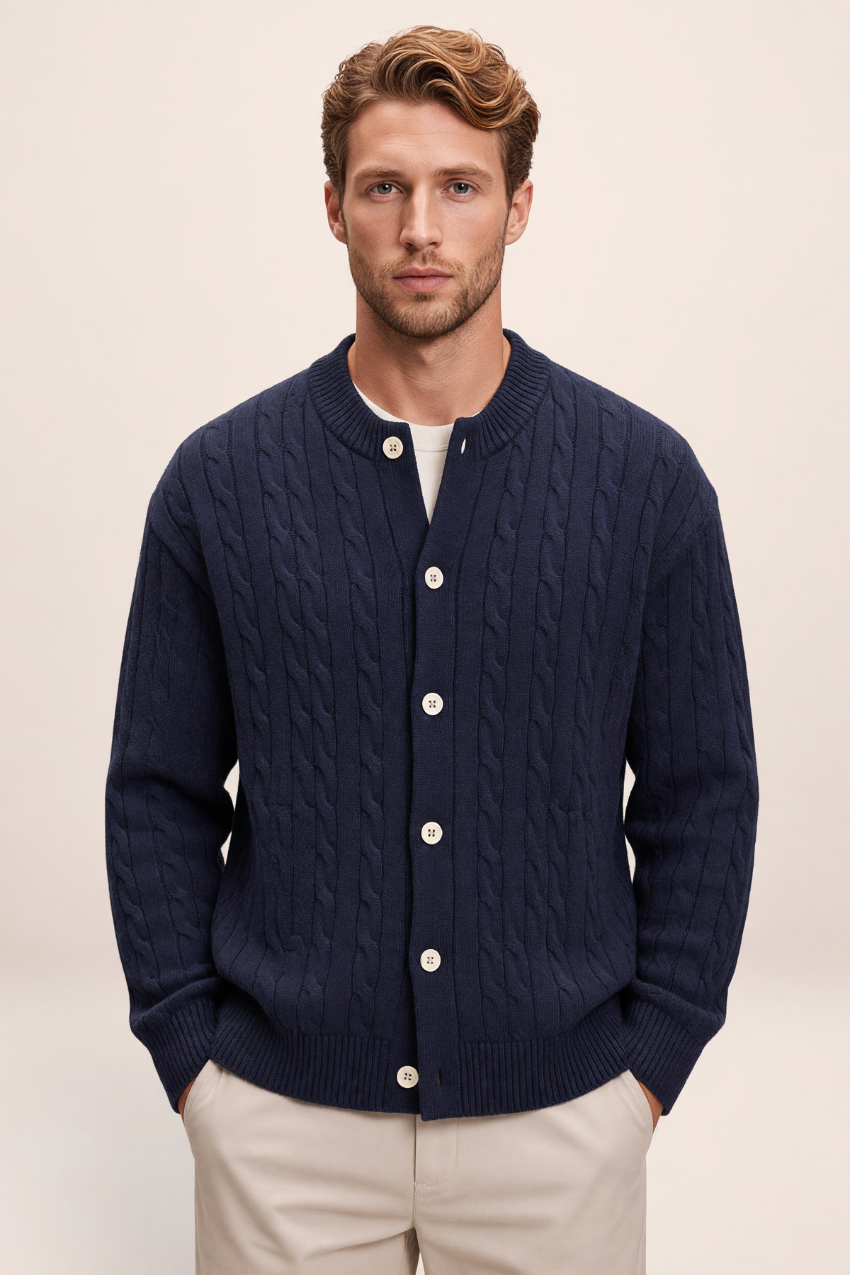 Cardigan Torsadé Col Rond Homme Rémi