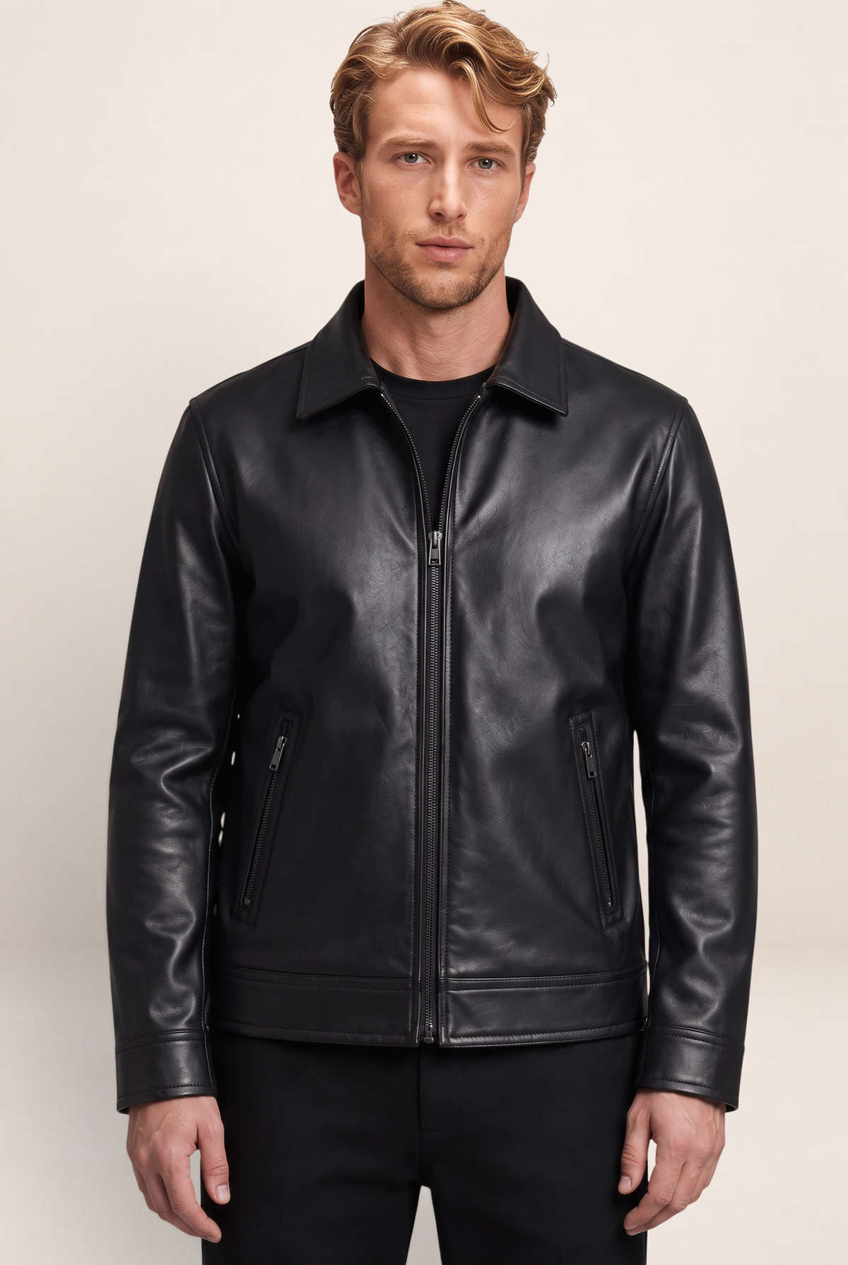 Veste Simili Cuir Noire Homme Patrick