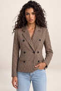 Blazer Croisé Pied de Poule Femme Valérie