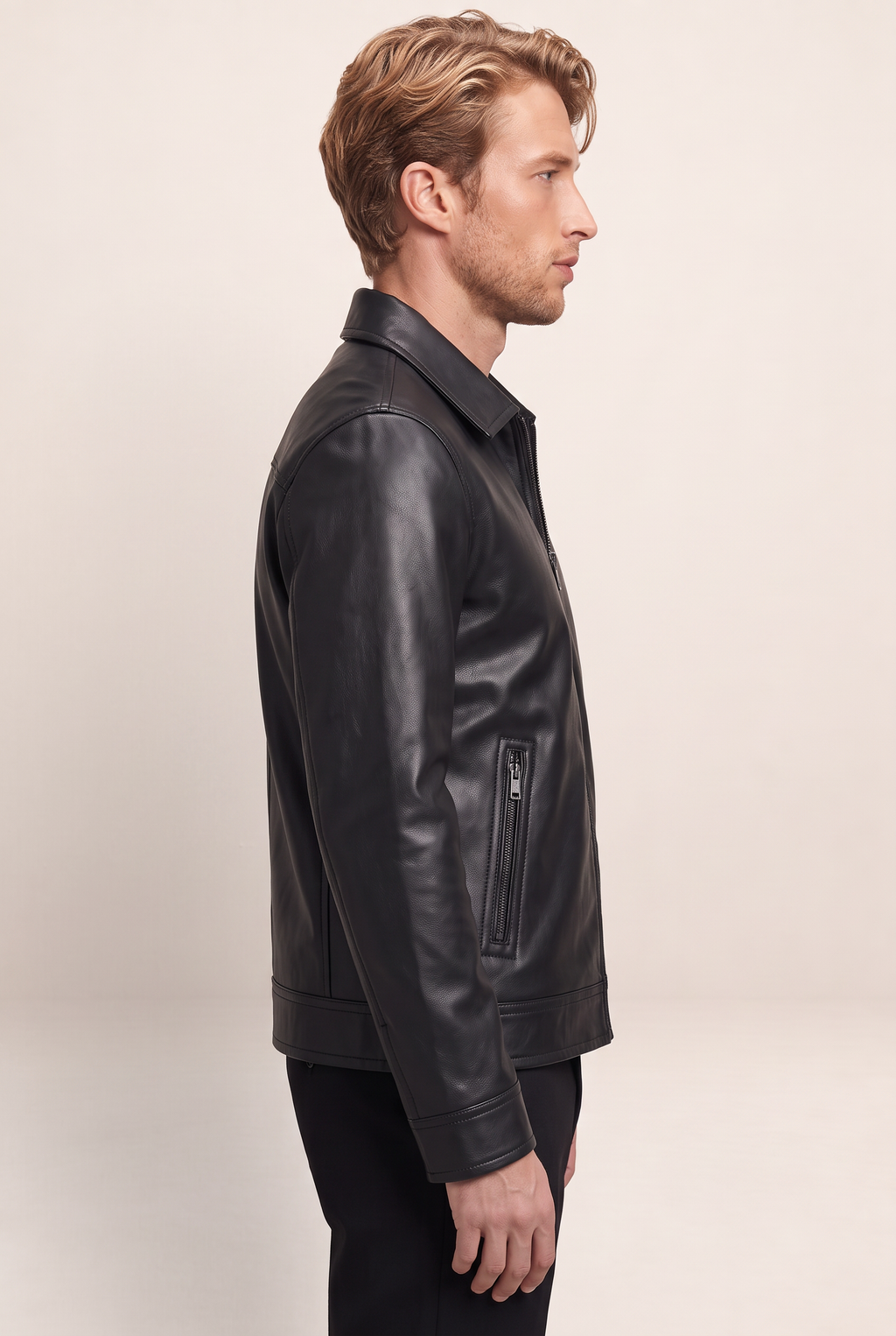 Veste Simili Cuir Noire Homme Patrick