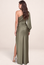 Robe Asymétrique en Satin Femme Josiane