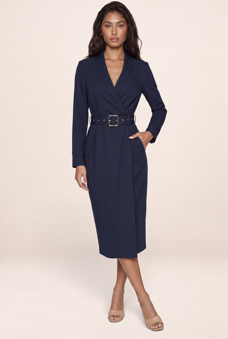 Robe Portefeuille Manches Longues Femme Hortense