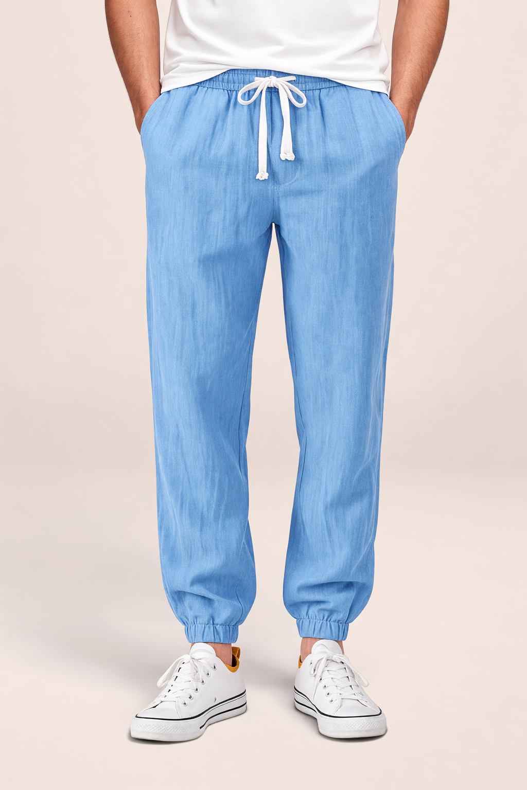 Pantalon Aspect Lin Fluide Homme Valentin