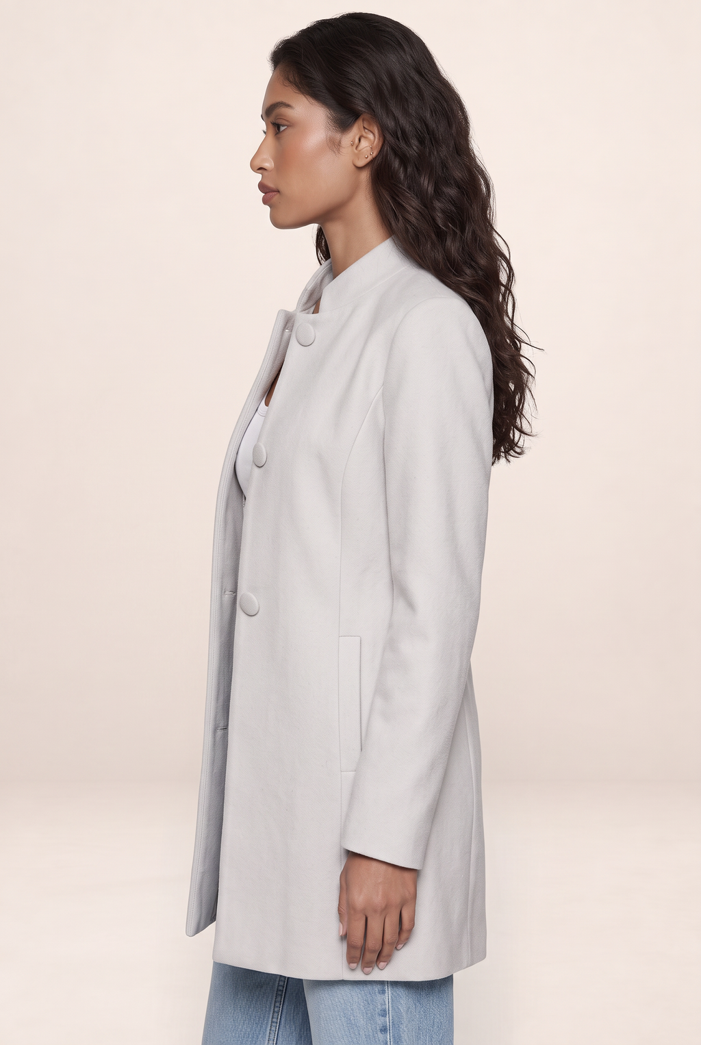 Manteau Mi Long Col Mao Femme Ursule