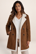 Manteau Peau Lainée Aspect Daim Femme Sabine