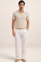 Pantalon Aspect Lin à Cordon Homme Mathieu