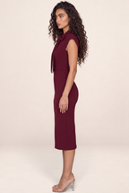 Robe Crayon Col Lavallière Femme Laetitia
