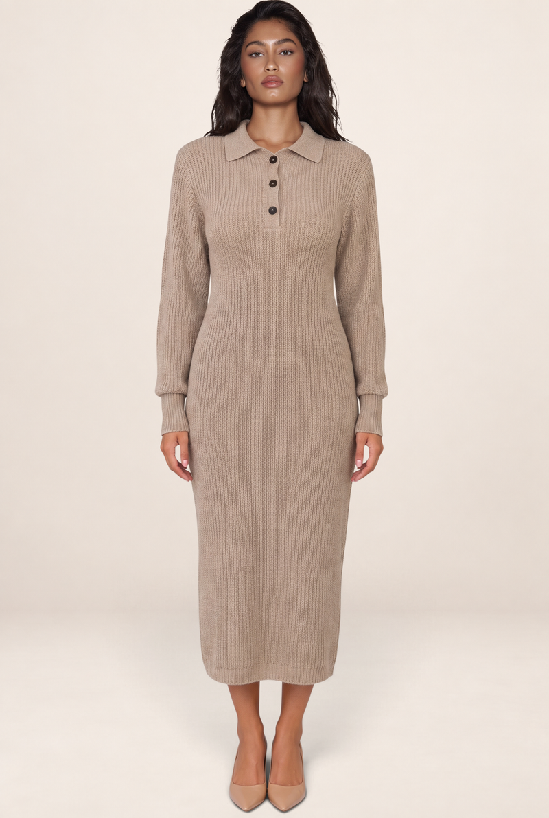 Robe Pull Col Polo Femme Quitterie