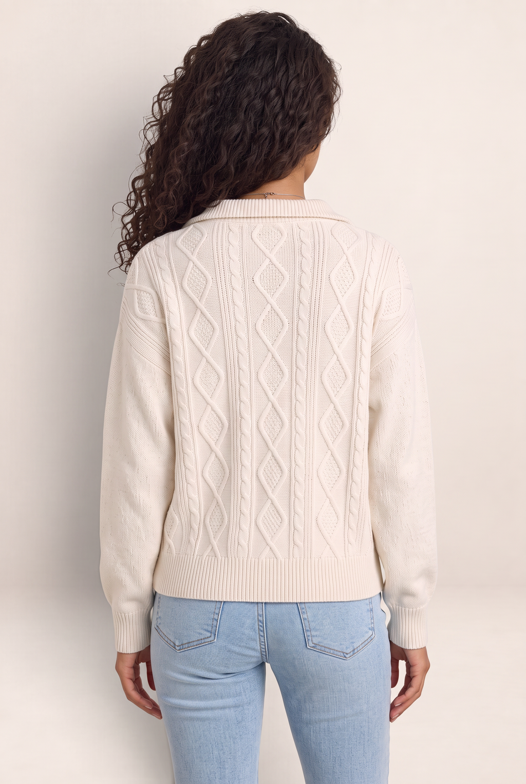 Pull Torsadé Demi Zip Femme Zélie