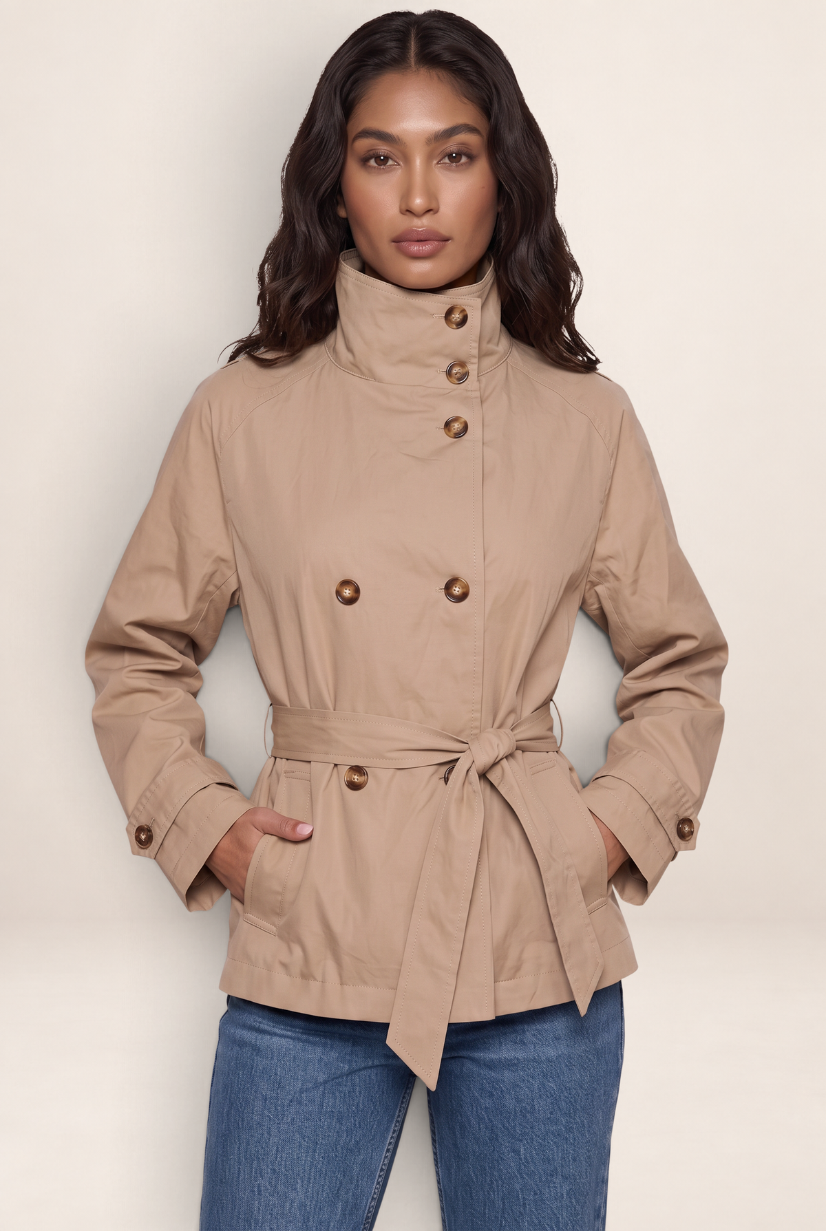 Trench Court Ceinturé Femme Albertine