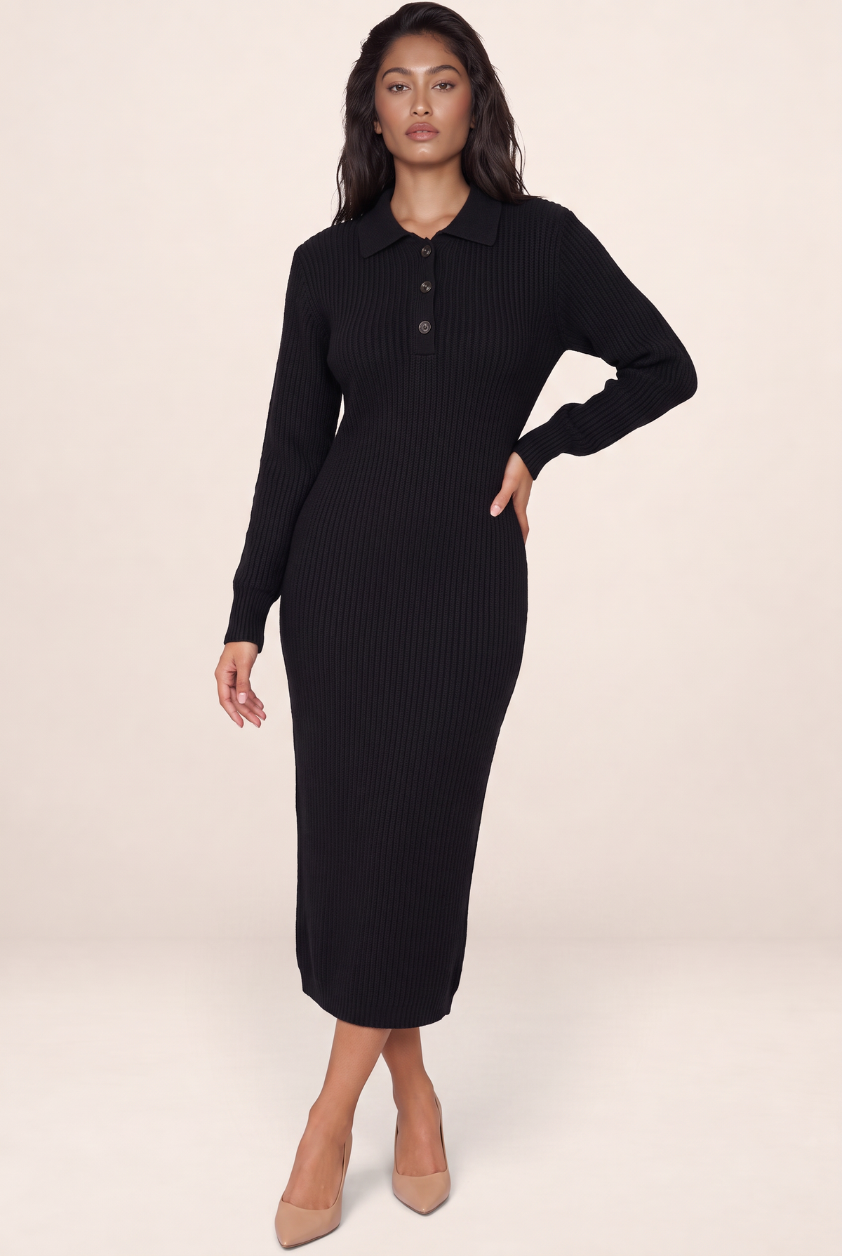 Robe Pull Col Polo Femme Quitterie