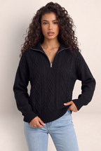 Pull Torsadé Demi Zip Femme Zélie