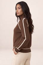 Pull Col Roulé Bicolore Femme Carla