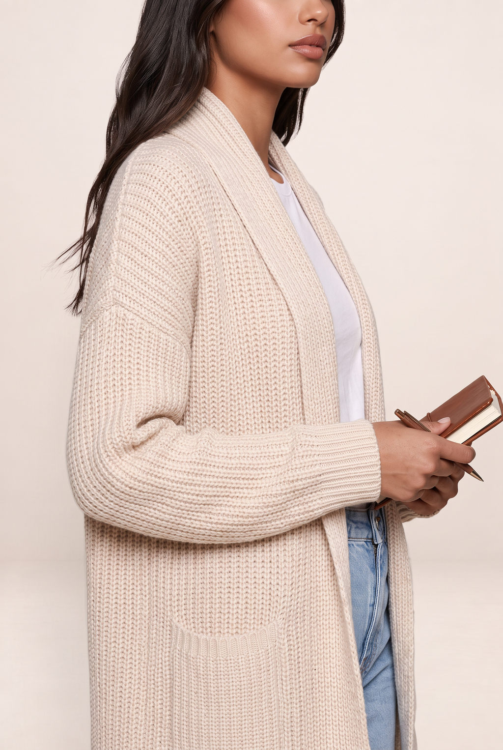 Gilet Long à Poches Femme Thaïs