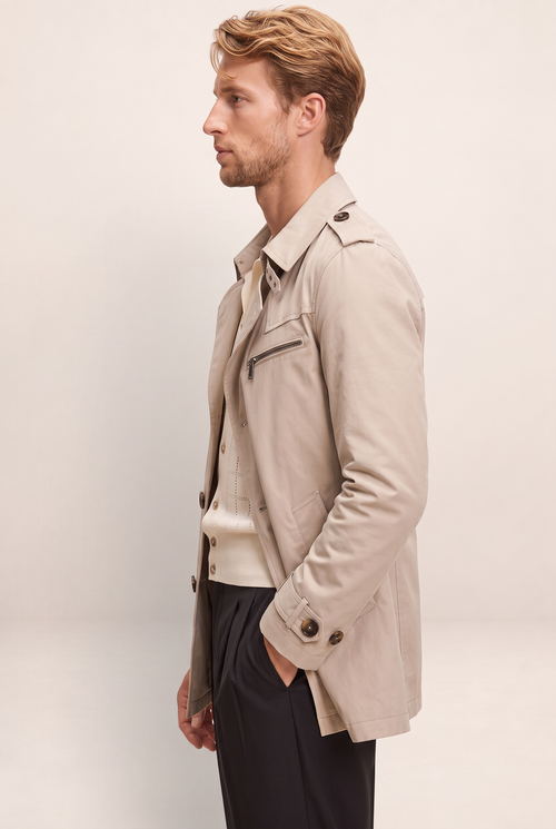 Trench Court Beige Homme Alain
