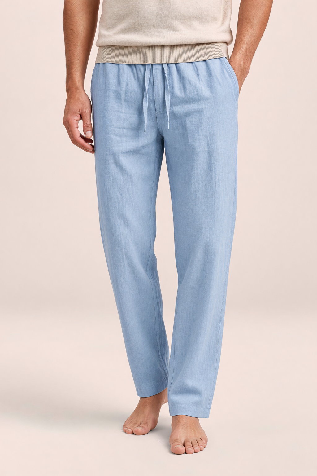 Pantalon Aspect Lin à Cordon Homme Mathieu