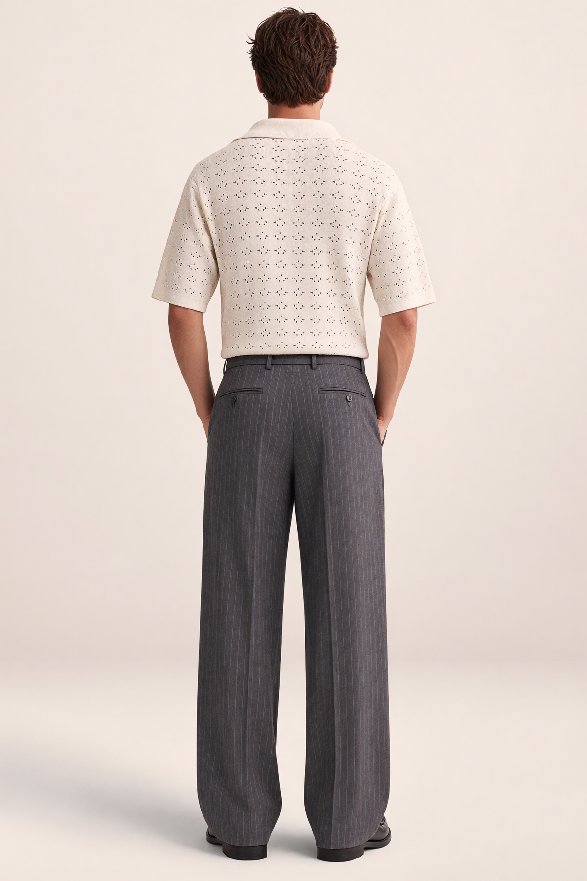 Pantalon Large à Pinces Rayé Homme Ludovic