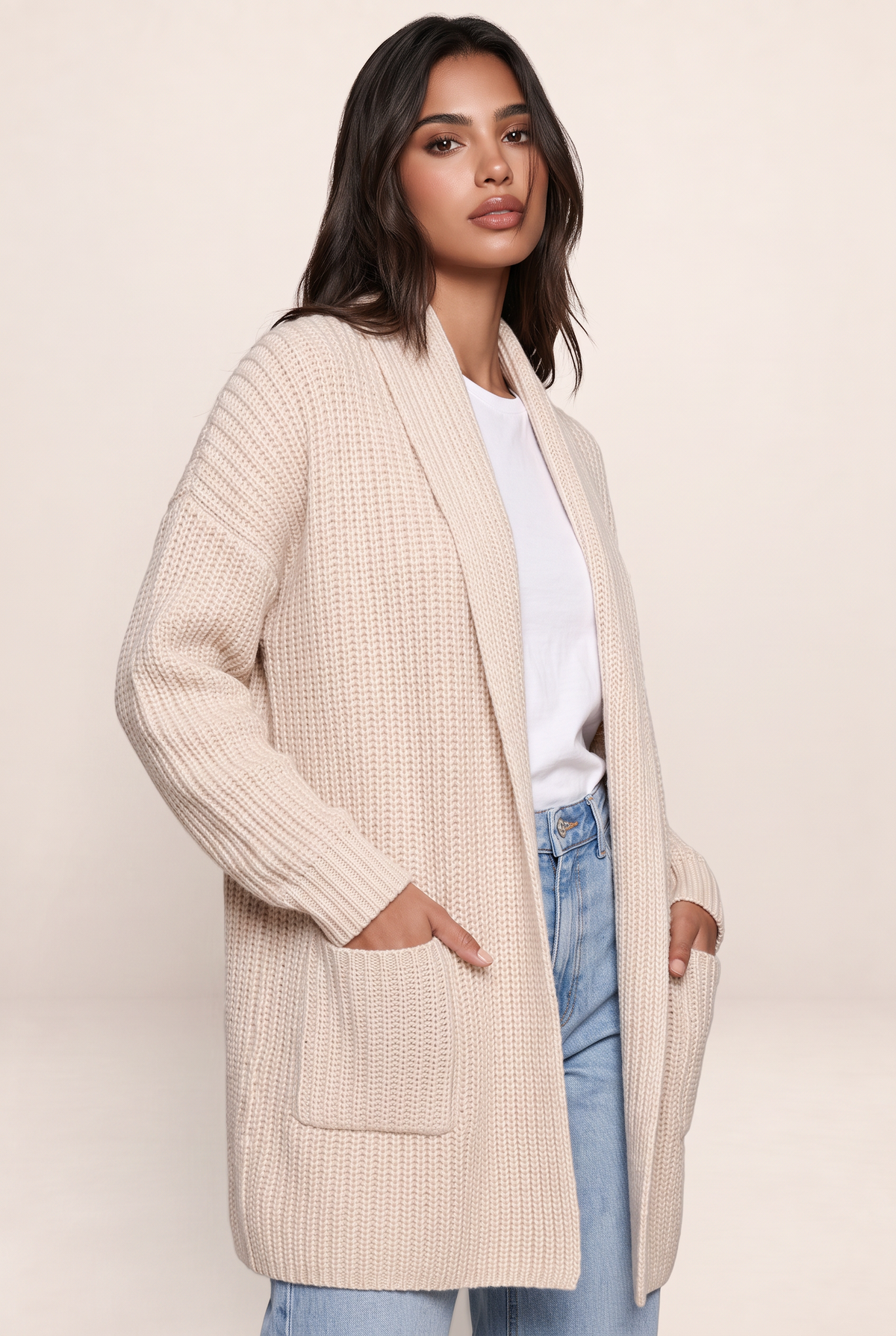 Gilet Long à Poches Femme Thaïs