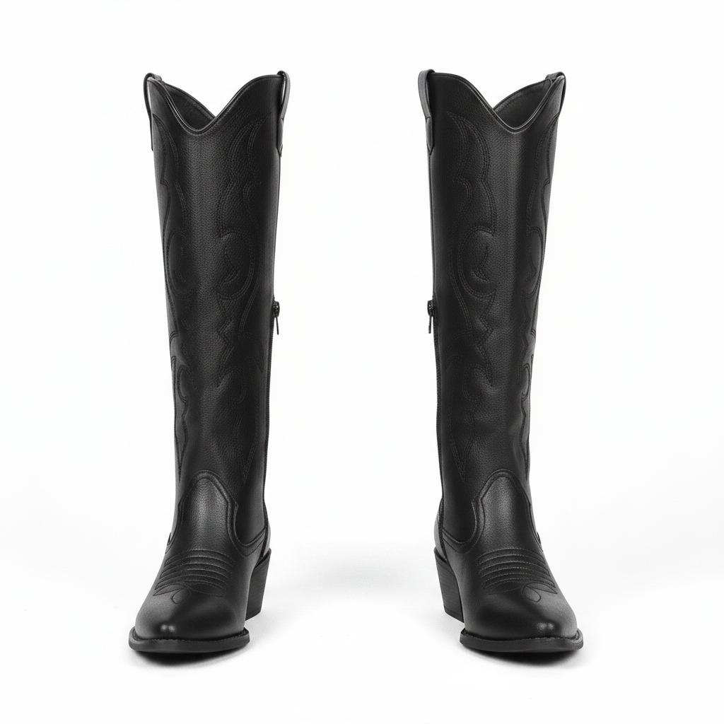 Bottes Western Hautes Brodées Femme Romane