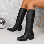 Bottes Western Hautes Brodées Femme Romane